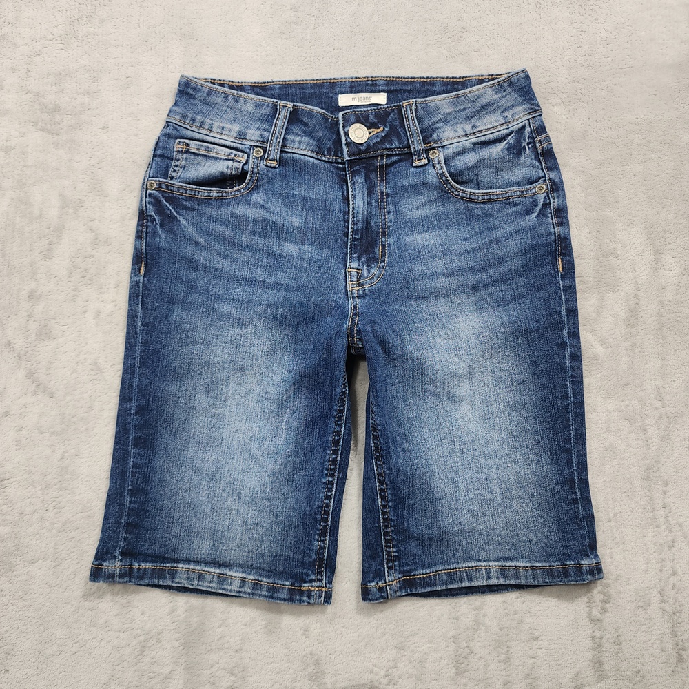 Maurices M Jeans Shorts Womens 0 Blue Denim Bermuda Stretch 5 Pocket Casual